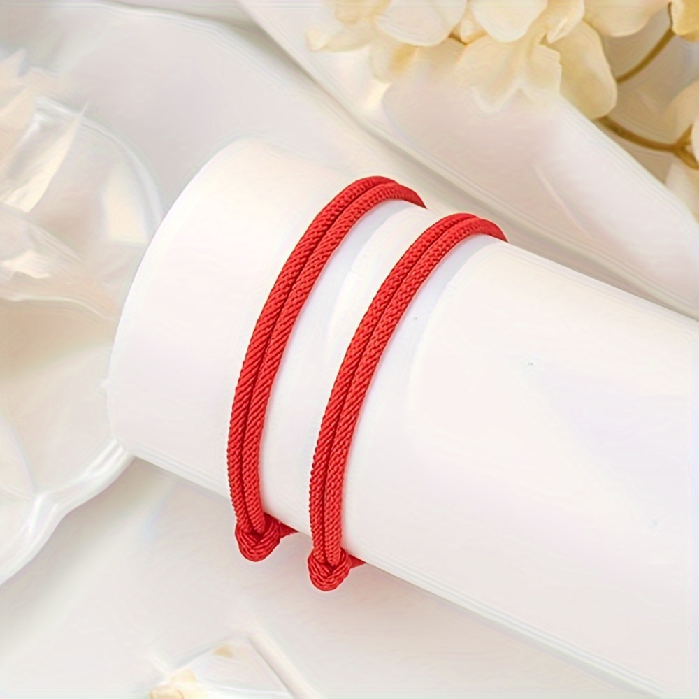 2pcs Adjustable Lucky Red Rope Couples Bracelets, Friendship Gift